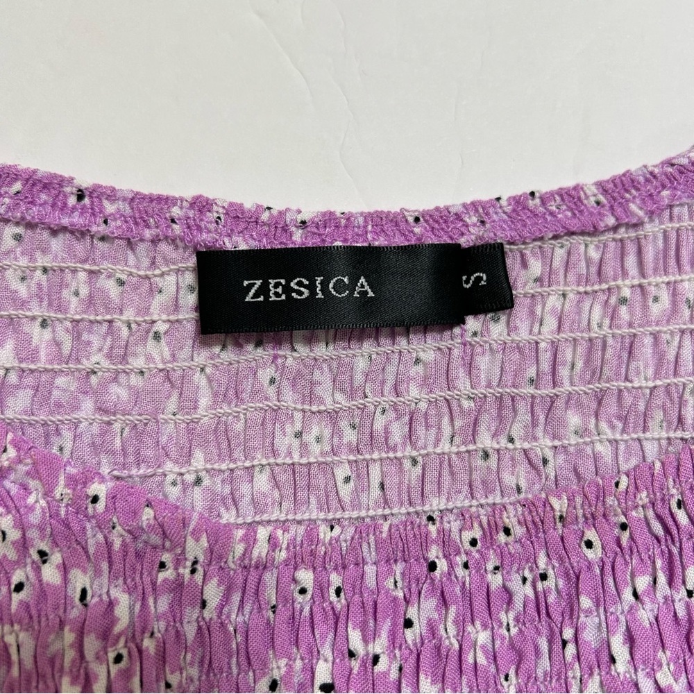 Zesica women’s floral print, flutter sleeve, lavender Maxi dress size S - Picture 4 of 9